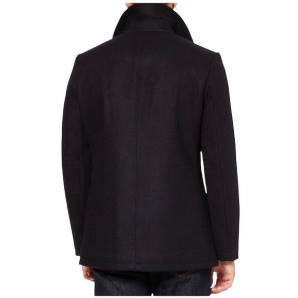 J. Crew Baywater Peacoat Wool Stadium Cloth in Black Size LT or Large Tall - Picture 3 of 16
